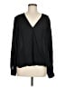 Otte 100% Silk Black Long Sleeve Silk Top Size M - photo 1