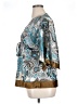 BCBGMAXAZRIA Paisley Teal 3/4 Sleeve Blouse Size XL - photo 5