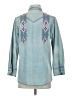 Sandrine Rose Blue 3/4 Sleeve Button-Down Shirt Size S - photo 2