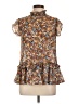 Knitworks Brown Short Sleeve Blouse Size L - photo 1
