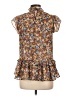 Knitworks Brown Short Sleeve Blouse Size L - photo 2