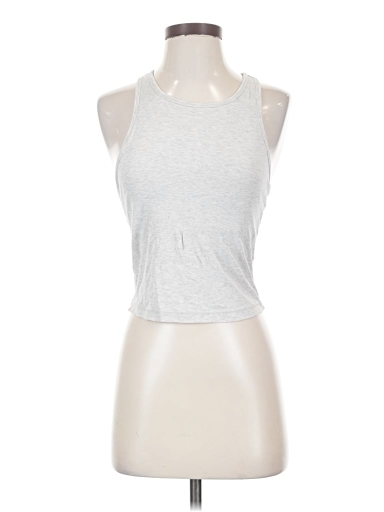 Pre-owned Vuori Tank Top Silver Halter Neckline Tops
