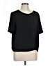 Who What Wear 100% Polyester Black Short Sleeve Top Size L - photo 1