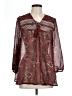 Roper 100% Polyester Burgundy 3/4 Sleeve Blouse Size L - photo 1