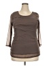 Alfani 100% Nylon Brown 3/4 Sleeve Top Size 2X - photo 1