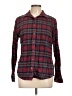 Lands' End Plaid Burgundy Long Sleeve Button-Down Shirt Size 12 - photo 1