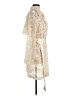 Chico's 100% Polyester Solid Ivory Trenchcoat Size Med (1) - photo 4