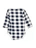 Hb 100% Cotton Checkered-gingham Blue Long Sleeve Onesie Size 3-6 mo - photo 2