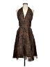 Mixit 100% Silk Paisley Brown Cocktail Dress Size 8 - photo 1