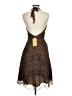 Mixit 100% Silk Paisley Brown Cocktail Dress Size 8 - photo 2