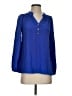 Lilly Pulitzer 100% Silk Blue Long Sleeve Silk Top Size XS - photo 1