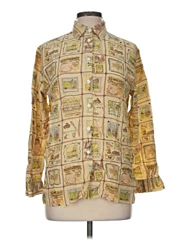Assorted Brands Long Sleeve Silk Top (view 1)