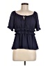 HD in Paris 100% Polyester Blue Short Sleeve Blouse Size 6 - photo 1