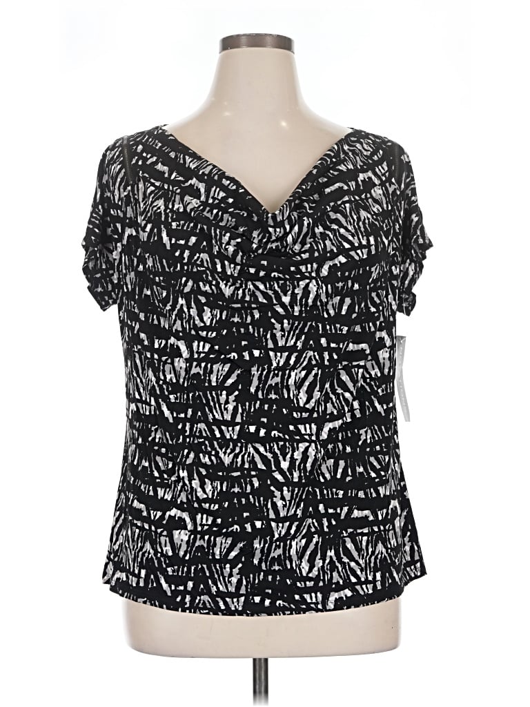 Notations Short Sleeve Blouse In Black