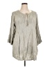 Solitaire 100% Rayon Gray 3/4 Sleeve Blouse Size 1X - photo 1