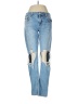 Zara Basic 100% Baumwolle Color Block Blue Jeans Size 4 - photo 1