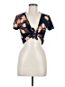 Olivaceous 100% Rayon Black Short Sleeve Top Size M - photo 1