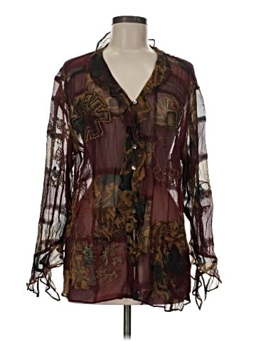 Chico's Design Long Sleeve Silk Top (view 1)