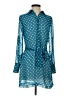 MICHAEL Michael Kors 100% Polyester Polka Dots Teal Casual Dress Size P (petite) - photo 1