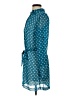 MICHAEL Michael Kors 100% Polyester Polka Dots Teal Casual Dress Size P (petite) - photo 5