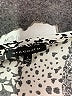 Staccato 100% Rayon Animal Print Floral Polka Dots Tropical White Silver Short Sleeve Blouse Size L - photo 7