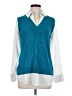 Milano Color Block Teal Sleeveless Blouse Size M - photo 1