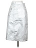 3x1 100% Cotton Metallic Silver Denim Skirt Size 26 waist - photo 2