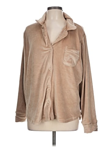 SKIMS Long Sleeve Button-Down Shirt (view 1)