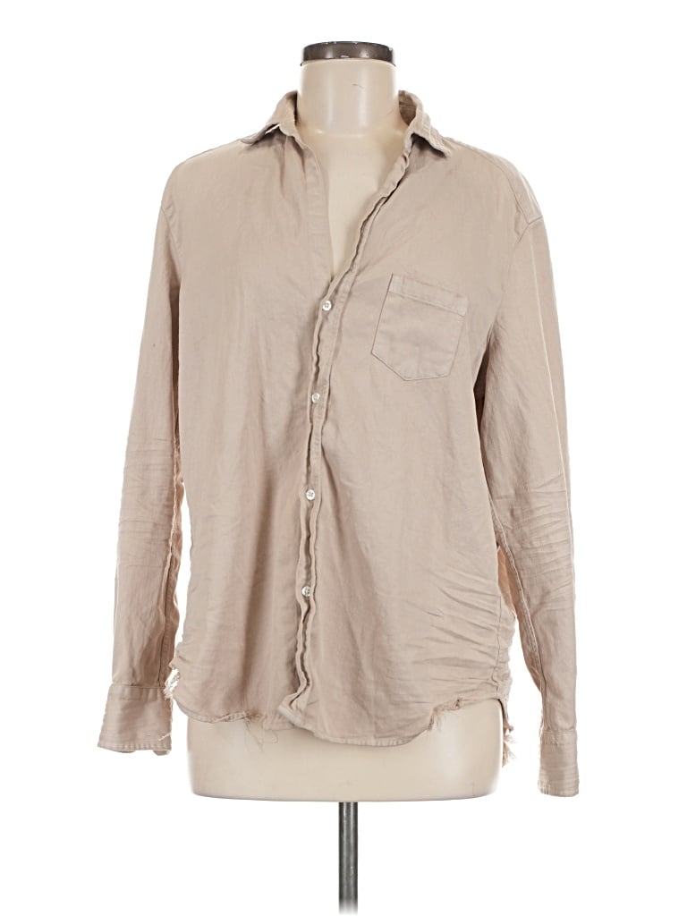 Pre-owned Frank & Eileen Long Sleeve Button Down Shirt In Tan