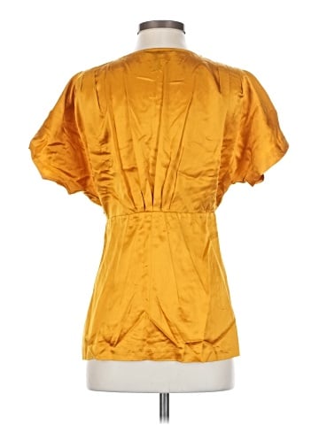 BCBGMAXAZRIA Short Sleeve Silk Top (view 2)