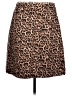 J.Crew Collection 100% Polyester Animal Print Brown Casual Skirt Size 12 - photo 2
