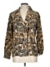 Doncaster Collection 100% Silk Animal Print Brown Kimono Size 10 - photo 1