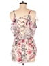 Cacique 100% Polyester Floral Gray Romper Size 8 - photo 2