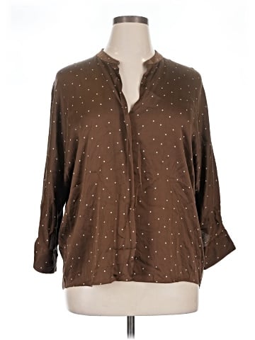 Vince. 3/4 Sleeve Silk Top (view 1)