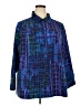 Catherines 100% Polyester Color Block Blue Long Sleeve Blouse Size 2X - photo 1