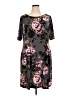Connected Apparel Floral Gray Casual Dress Size 16W - photo 1