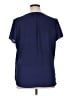 Halogen 100% Polyester Blue Short Sleeve Blouse Size XL - photo 2