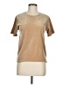 Jennifer Moore Metallic Tan Short Sleeve Top Size 8 - photo 1