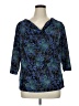 Cj Banks Blue 3/4 Sleeve Blouse Size 1X - photo 1