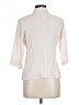 Olive 100% Viscose Stripes Ivory 3/4 Sleeve Button-Down Shirt Size L (estimated) - photo 2