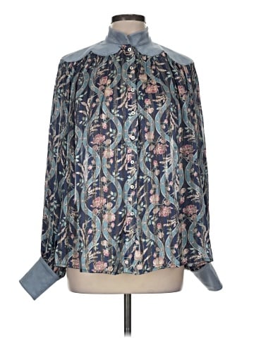 ALEMAIS Long Sleeve Silk Top (view 1)