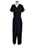 Signature by Robbie Bee Plaid Blue Jumpsuit Size M - photo 1