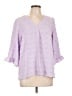 Spin 100% Polyester Purple 3/4 Sleeve Blouse Size L - photo 1