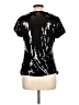 August Silk 100% Nylon Black Short Sleeve Top Size L - photo 2