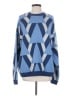 ASOS Design 100% Acrylic Chevron-herringbone Graphic Blue Pullover Sweater Size XXS - photo 1
