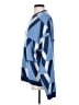 ASOS Design 100% Acrylic Chevron-herringbone Graphic Blue Pullover Sweater Size XXS - photo 5