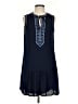 fleur bleue 100% Polyester Blue Casual Dress Size 4 - photo 1