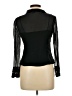 ECI 100% Silk Black Long Sleeve Silk Top Size 10 - photo 2