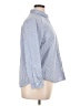 Old Navy 100% Cotton Chevron-herringbone Blue Long Sleeve Button-Down Shirt Size XL Petite - photo 4