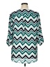 Roz & Ali 100% Polyester Chevron-herringbone Teal 3/4 Sleeve Blouse Size XL - photo 2
